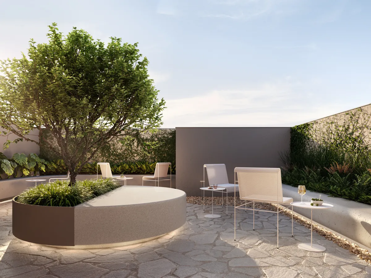 Terraço com paisagismo